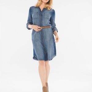 Chelsea & Violet Denim Button-Up Long Sleeve Dress